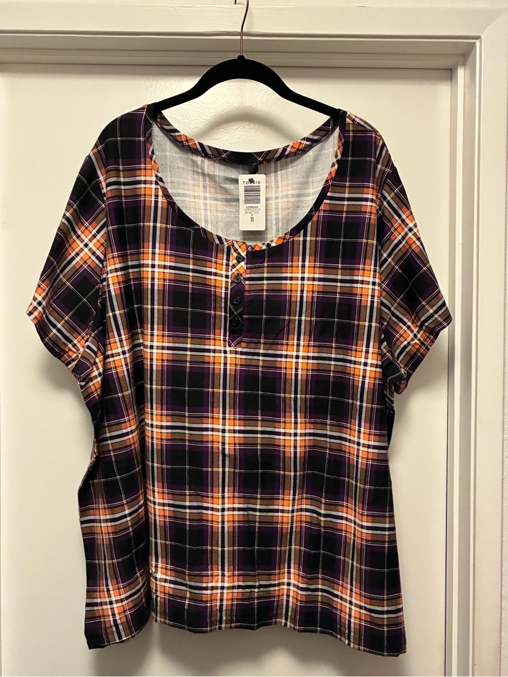 Torrid Foxy Henley sleep tee- next tartan plaid